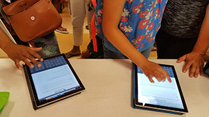 Transportation survey takers at back-to-school events