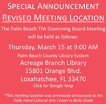TPA Governing Board Location Change Announcement