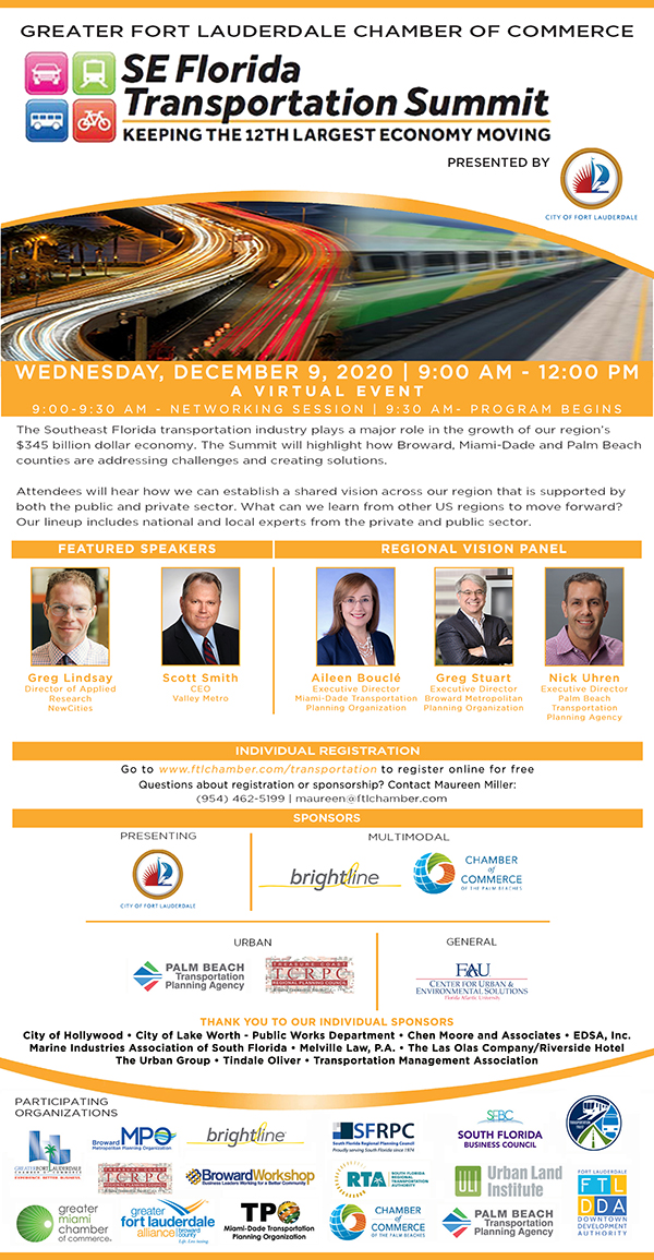 SE Florida Transportation Summit Flyer 12/9/2020